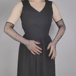 Gants strass à lacets-Gants en maille Flash Party Performance en blanc, rouge, noir, rose, résille et style gothique - 32315441283255 - 32315441283255