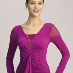Vestido de baile com decote em V profundo - Vestido de baile plissado com costura de cauda de andorinha de renda - 31138552217783 - 31138552217783