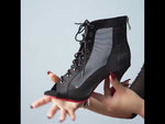 Die besten Tanzschuhe für Damen: Strass-Wildledersohle, hohe Schuhe für Latino-Tänze wie Jazz, Bachata und mehr. - 35849321447607 - 35849321447607