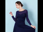 Mesh-Ballkleid mit langen Ärmeln für Gesellschaftstanz und Partyveranstaltungen - 37567177851063 - 37567177851063