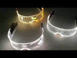 Gafas de fiesta con luz LED - Gafas de neón rosa, estilo cyberpunk, con visera LED, ideales para la decoración de fiestas de discoteca y DJ. - 36648862253239 - 36648862253239