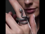 Anillos de serpiente - Anillos de banda abierta de aleación de zinc vintage con forma de serpiente para hombres y mujeres, estilo hip hop, baile, gótico y streetwear. - 36263655243959 - 36263655243959