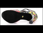 Zapatos de baile Zumba para mujer - Zapatos de salón con suela de gamuza sintética y estampado colorido para bailes latinos, jazz, salsa y bachata. - 35979495899319 - 35979495899319