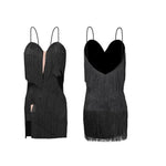 Women Rich Fringe Tassel Back Rumba Chacha Latin Dance Dress - DancerInn - 26397586686135 - 26397586686135
