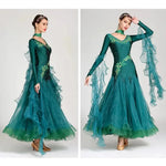 Women V-Neck Hidden Zipper Exquisite Decals Ballroom Dance Competition Dress For Waltz Dress Rumba Dance Costume - DancerInn - 26288701472951 - 26288701472951