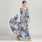Women Hand-knotted Nylon Ice Silk Exquisite Ballroom Waltzing Tango Dancing Dress Modern Dance Costume - DancerInn - 26384458514615 - 26384458514615
