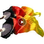 Éventails de danse chinois Éventails de danse en soie véritable pour la danse du ventre avec teinture multicolore faite à la main - 24912632610999 - 24912632610999