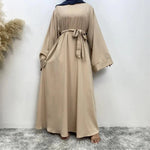 Stylish Hijab Dubai Abaya Long Dresses for Women with Sashes - DancerInn - 26400266158263 - 26400266158263