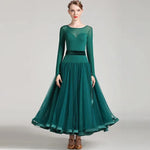 Women Lmitated Silk Fabric Gauze Stitching Women Ballroom Dress Waltz Dance Costume Evening Party Dress YL7007 - DancerInn - 26286559625399 - 26286559625399