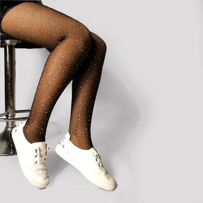 Bas Strass Danse Enfants Collants Résille Strass LOLANTA Pour Filles - 2 Pack - Brillants Et élégants - Taille 4-13 Ans - Pour Danse, Fête, Déguisement Collant Resille Chair