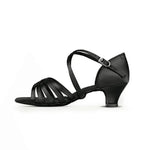 Girls Silk Satin Upper Low Heel Indoor Ballroom Latin Dance Shoes Children Kids Dance Sneakers BD603 - DancerInn - 26449816944823 - 26449816944823