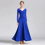 Women V-Neck Slim-fitting Pattern Tango Dress Waltz Dancing Clothing Evening Party Dress Ballroom Gown Rumba Costumes - DancerInn - 26360500420791 - 26360500420791