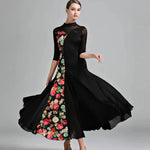 Women Stiching Big A Hemline Sexy Party Ballroom Dance Dress Rumba Costume Dance Clothing - DancerInn - 26362395787447 - 26362395787447