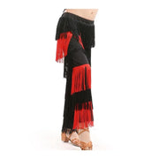 Girls Multi-color Tassel Fringe Samba Salsa Ballroom Latin Dance Pants - DancerInn