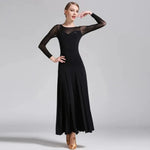 Women Gauze Stitching Sexy Design Party Dancing Ballroom Dance Dress Waltz Rumba Costume YL9004 - DancerInn - 26361799377079 - 26361799377079