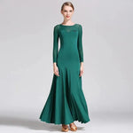 Women Gauze Stitching Sexy Design Party Dancing Ballroom Dance Dress Waltz Rumba Costume YL9004 - DancerInn - 26361799671991 - 26361799671991