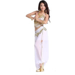 Women’s Chiffon Bandage Top and Tassel Coin Pants for Belly Dance - DancerInn - 26229461483703 - 26229461483703