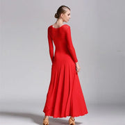 Women Gauze Stitching Sexy Design Party Dancing Ballroom Dance Dress Waltz Rumba Costume YL9004 - DancerInn