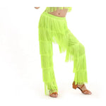 Girls Multi-color Tassel Fringe Samba Salsa Ballroom Latin Dance Pants - DancerInn - 26423172104375 - 26423172104375