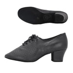 Women Non-slip Soft Sole Oxford Leather Heel 5cm Latin Ballroom Modern Dance Shoes Sports Teacher Dance Sneakers - DancerInn - 26449629675703 - 26449629675703
