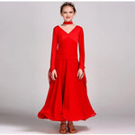 Kids Long Sleeve Romantic Floating Yarn Ballroom Dress Modern Dance Ballroom Dance Competition Dresses for Girls - DancerInn - 26424582471863 - 26424582471863