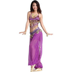Women’s Chiffon Bandage Top and Tassel Coin Pants for Belly Dance - DancerInn - 26229461614775 - 26229461614775