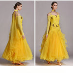Women Sequins Patchwork Yarn Puffy Design Ballroom Modern Dance Dress for Dancing Performance Show YL230 - DancerInn - 26364743221431 - 26364743221431