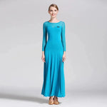 Women Gauze Stitching Sexy Design Party Dancing Ballroom Dance Dress Waltz Rumba Costume YL9004 - DancerInn - 26361799540919 - 26361799540919