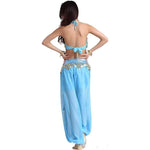 Women’s Chiffon Bandage Top and Tassel Coin Pants for Belly Dance - DancerInn - 26229461287095 - 26229461287095