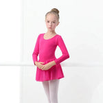 Girls Bowknot Short Sleeve Ballet Dress Gymnastics Leotards Chiffon Skirts for Kids - DancerInn - 26423671488695 - 26423671488695