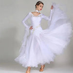 Women V-Neck Hidden Zipper Exquisite Decals Ballroom Dance Competition Dress For Waltz Dress Rumba Dance Costume - DancerInn - 26288701178039 - 26288701178039
