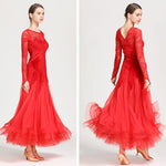 Women Hollow Lace Stitching Boat Neck Mermaid Dress Stage Dance Wear Latin Ballroom Dress Tango Costume Ball Gown - DancerInn - 26310082822327 - 26310082822327