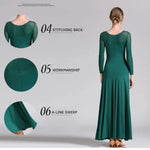 Women Gauze Stitching Sexy Design Party Dancing Ballroom Dance Dress Waltz Rumba Costume YL9004 - DancerInn - 26361799770295 - 26361799770295
