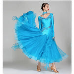 Women V-Neck Hidden Zipper Exquisite Decals Ballroom Dance Competition Dress For Waltz Dress Rumba Dance Costume - DancerInn - 26288701702327 - 26288701702327