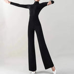 Women Professional High Waisted Wide Leg Strech Latin Modern Square Salsa Samba Practice Dance Pants - DancerInn - 26395070988471 - 26395070988471