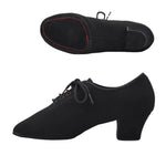 Women Non-slip Soft Sole Oxford Leather Heel 5cm Latin Ballroom Modern Dance Shoes Sports Teacher Dance Sneakers - DancerInn - 26449629610167 - 26449629610167