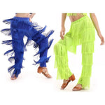 Girls Multi-color Tassel Fringe Samba Salsa Ballroom Latin Dance Pants - DancerInn - 26423171842231 - 26423171842231