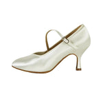 Women Classic Fresh Tan Satin High Heel Soft Outsole Ballroom Dance Shoes Modern Dance Standard Shoes - DancerInn - 23599096758455 - 23599096758455