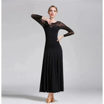 Women Gauze Stitching Sexy Design Party Dancing Ballroom Dance Dress Waltz Rumba Costume YL9004 - DancerInn - 26361799508151 - 26361799508151