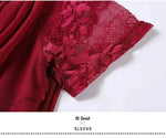 Women Special Neck Design Gauze Joint Lace Short Sleeves Long Hemline Ballroom Waltz Dresses for Foxtrot Flamenco Dance - DancerInn - 26365137944759 - 26365137944759
