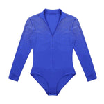 Men Stand Collar Shiny V-neck Dance Gymnastics Leotards Latin Ballroom Tango Rumba Dance Bodysuits - DancerInn - 26415571730615 - 26415571730615