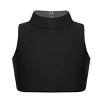 Girls Sleeveless Mock Neck Criss Cross Back Dance Crop Top Kid Dance Bra Tops - DancerInn - 26449973706935 - 26449973706935