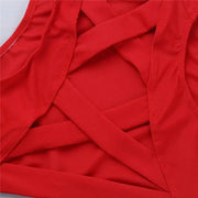 Girls Sleeveless Mock Neck Criss Cross Back Dance Crop Top Kid Dance Bra Tops - DancerInn