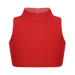 Girls Sleeveless Mock Neck Criss Cross Back Dance Crop Top Kid Dance Bra Tops - DancerInn - 26449973739703 - 26449973739703