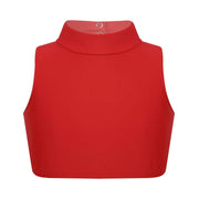 Girls Sleeveless Mock Neck Criss Cross Back Dance Crop Top Kid Dance Bra Tops - DancerInn