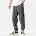 Men Solid Color Cotton Linen Jogger Trousers Streetwear Casual Harem Cargo Hip Hop Pants - DancerInn - 26416884580535 - 26416884580535