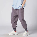 Men Solid Color Cotton Linen Jogger Trousers Streetwear Casual Harem Cargo Hip Hop Pants - DancerInn - 26416884482231 - 26416884482231
