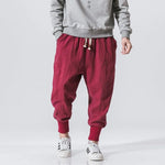 Men Solid Color Cotton Linen Jogger Trousers Streetwear Casual Harem Cargo Hip Hop Pants - DancerInn - 26416884416695 - 26416884416695