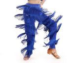Girls Multi-color Tassel Fringe Samba Salsa Ballroom Latin Dance Pants - DancerInn - 26423172399287 - 26423172399287