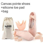 Women Professional Satin Ribbons Ballet Pointe Shoes for Girls Ladies - DancerInn - 20524846973111 - 20524846973111